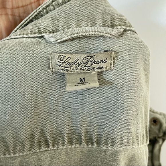 Lucky Brand Army Green utility jacket with pockets size medium preowned - Picture 4 of 4